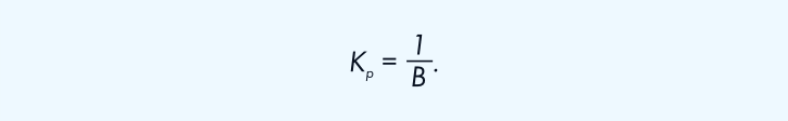 The formula of the correlation between the proportional gain in the PID controller and band.