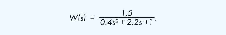 An example of the plant transfer function.