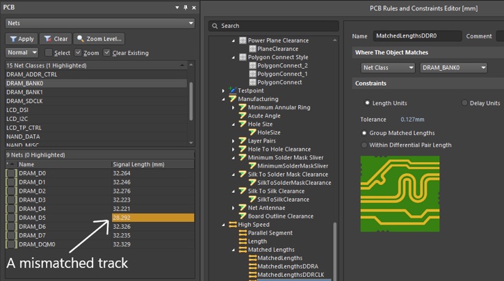 The Design Rule Check detected a layout error.