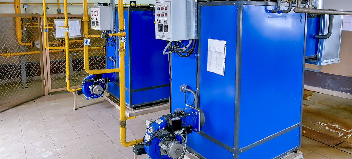 Two industrial gas boilers