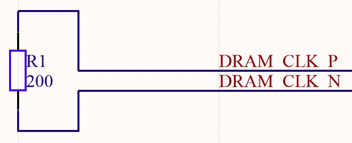 A resistor is placed between the tracks of a differential pair at the end of the line.