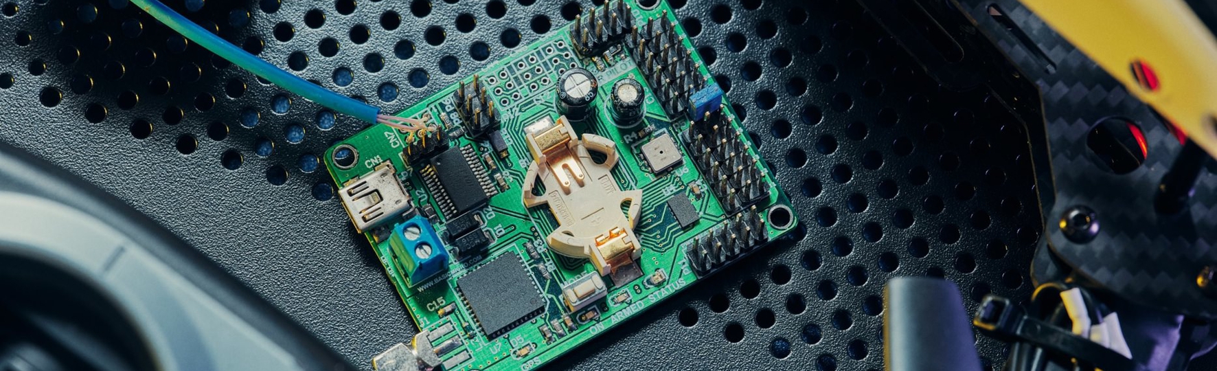 PCB based on Atmel AVR XMEGA microcontroller with everything needed for the autopilot system.
