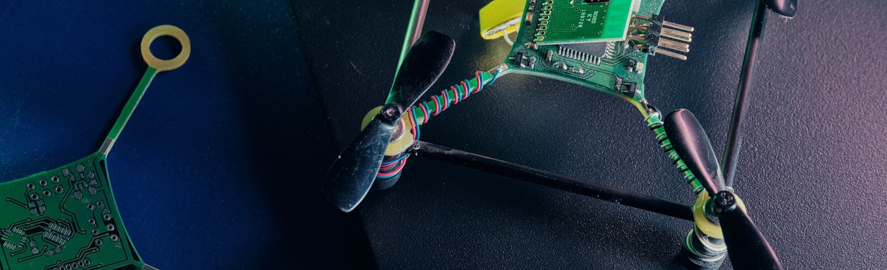 A small drone that can be controlled over a wireless gamepad