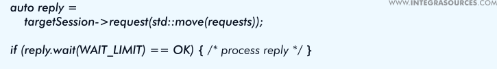 A block of programming code that manages requests and replies in a messaging system.