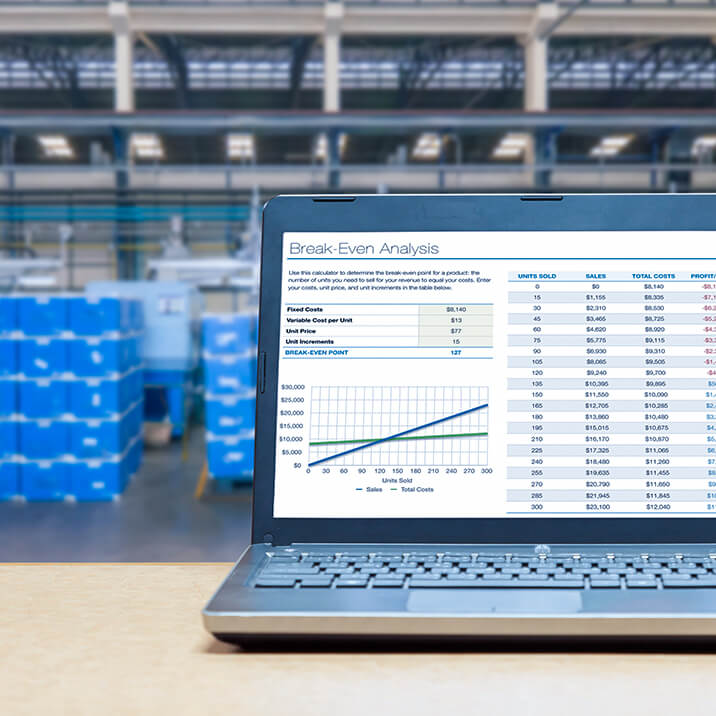 Data analytics on a laptop computer screen
