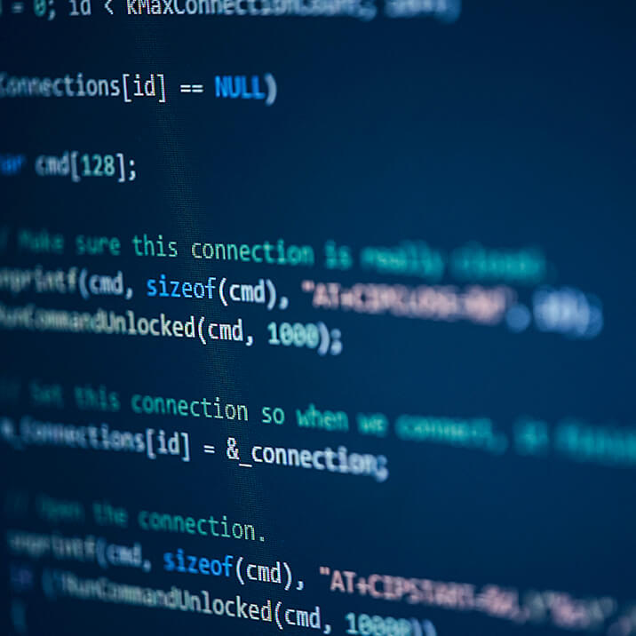 Program code on a laptop screen