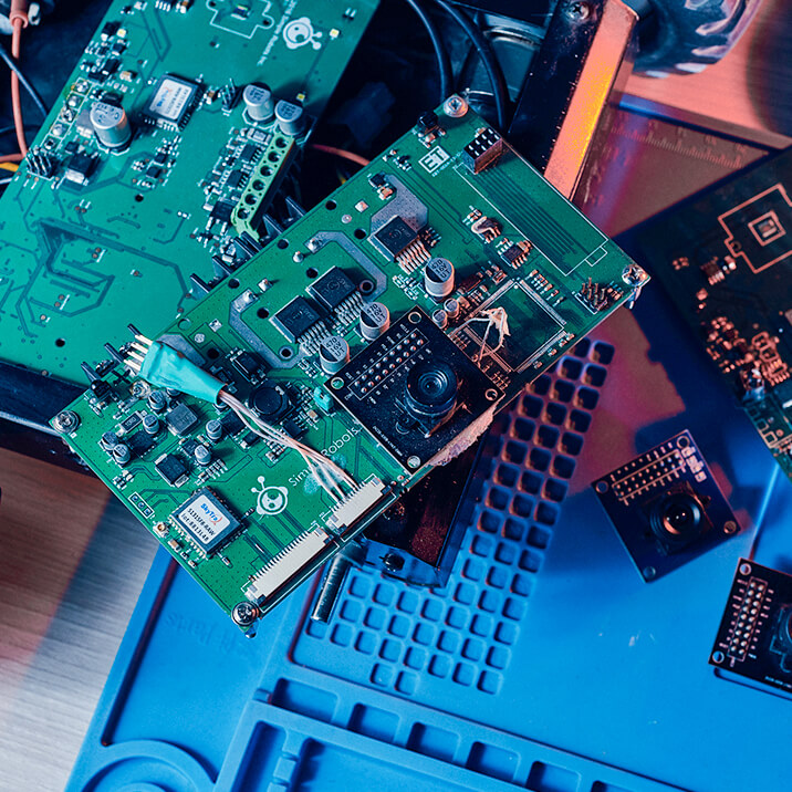 Several motor controller PCBs developed by Integra Sources.